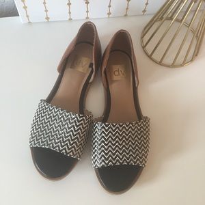 EUC Dolce Vita Black and White Sandal Flats